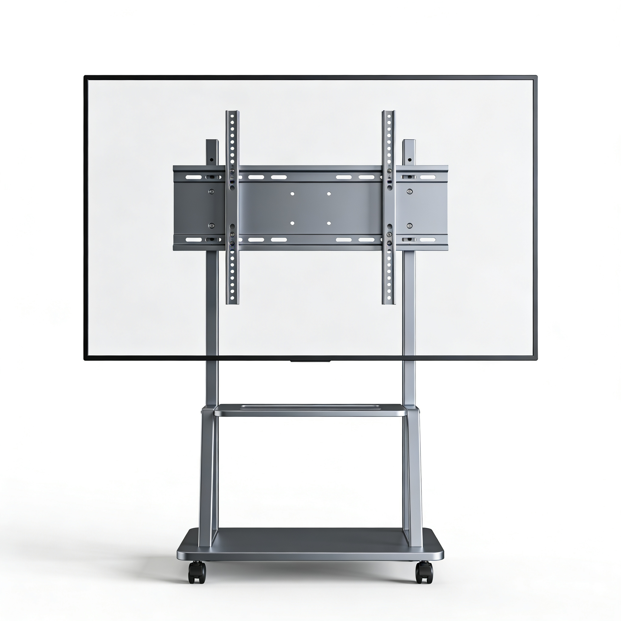 mobilivivo.com Supporto TV da Pavimento Inclinabile per 32-70 Pollici, Girevole e Regolabile in Altezza con Ripiano, VESA Max 400x400 mm, Carico 40 kg